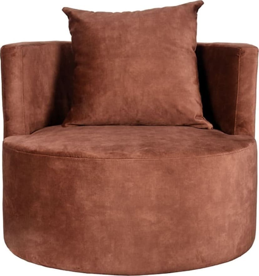 LABEL51 Fauteuil Evy - Rust - Velours Oranje|cognac Fauteuil