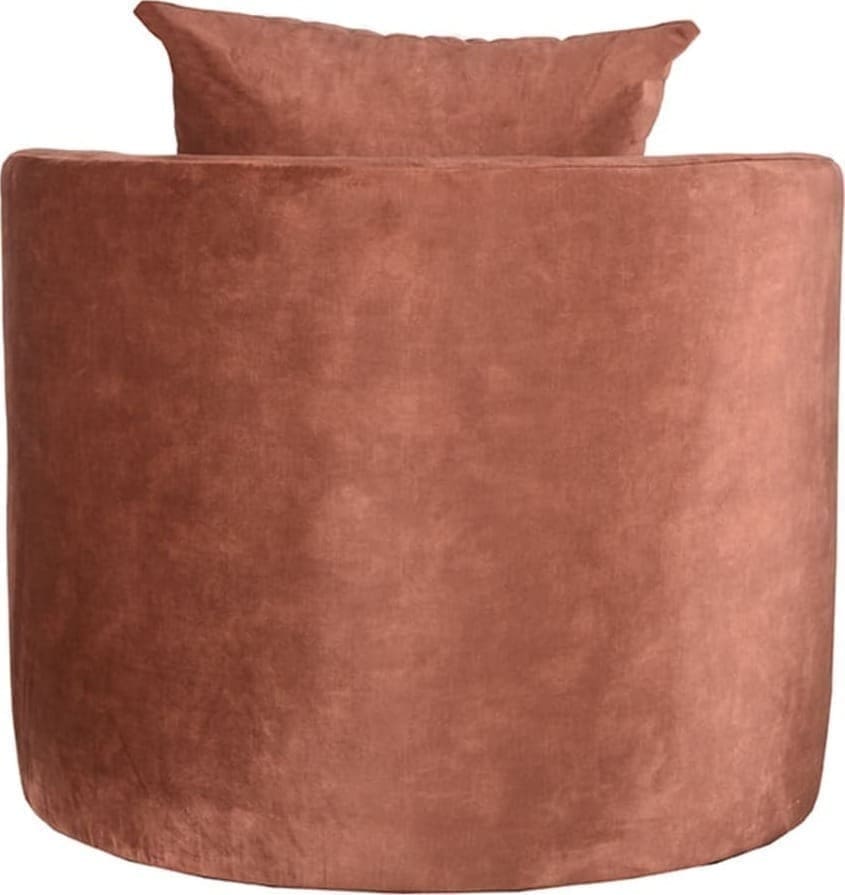 LABEL51 Fauteuil Evy - Rust - Velours Oranje|cognac Fauteuil