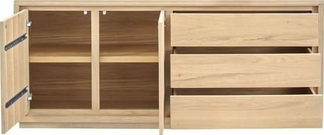 Pronto Wonen Dressoir Lavio (164 cm) eiken naturel grijs Bruin Dressoir
