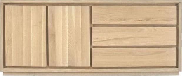 Pronto Wonen Dressoir Lavio (164 cm) eiken naturel grijs Bruin Dressoir