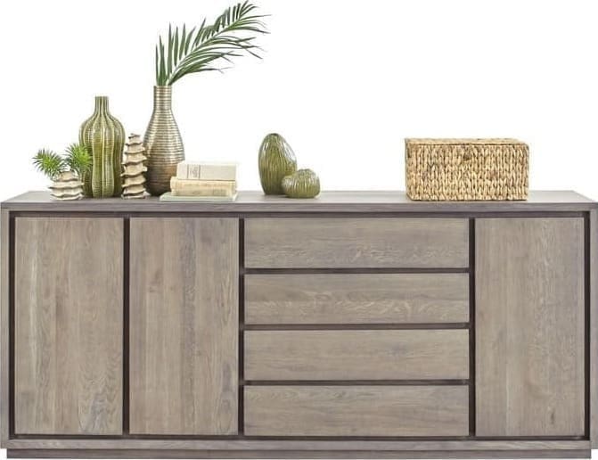 Pronto Wonen Dressoir Lavio (203 cm) eiken slate Bruin Dressoir