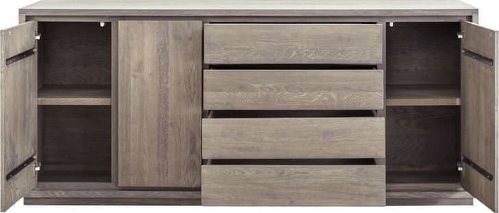 Pronto Wonen Dressoir Lavio (203 cm) eiken slate Bruin Dressoir