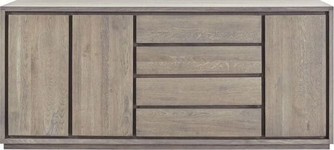 Pronto Wonen Dressoir Lavio (203 cm) eiken slate Bruin Dressoir