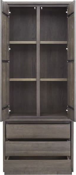 Pronto Wonen Opbergkast Lavio (86 cm) eiken grafiet Bruin Tv-meubel|Tv-dressoir