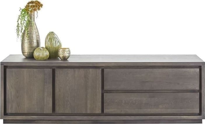 Pronto Wonen TV-meubel Lavio (164 cm) eiken grafiet Bruin Tv-meubel|Tv-dressoir