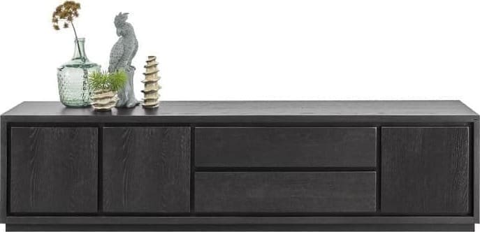Pronto Wonen TV-meubel Lavio (164 cm) eiken zwart Bruin Tv-meubel|Tv-dressoir
