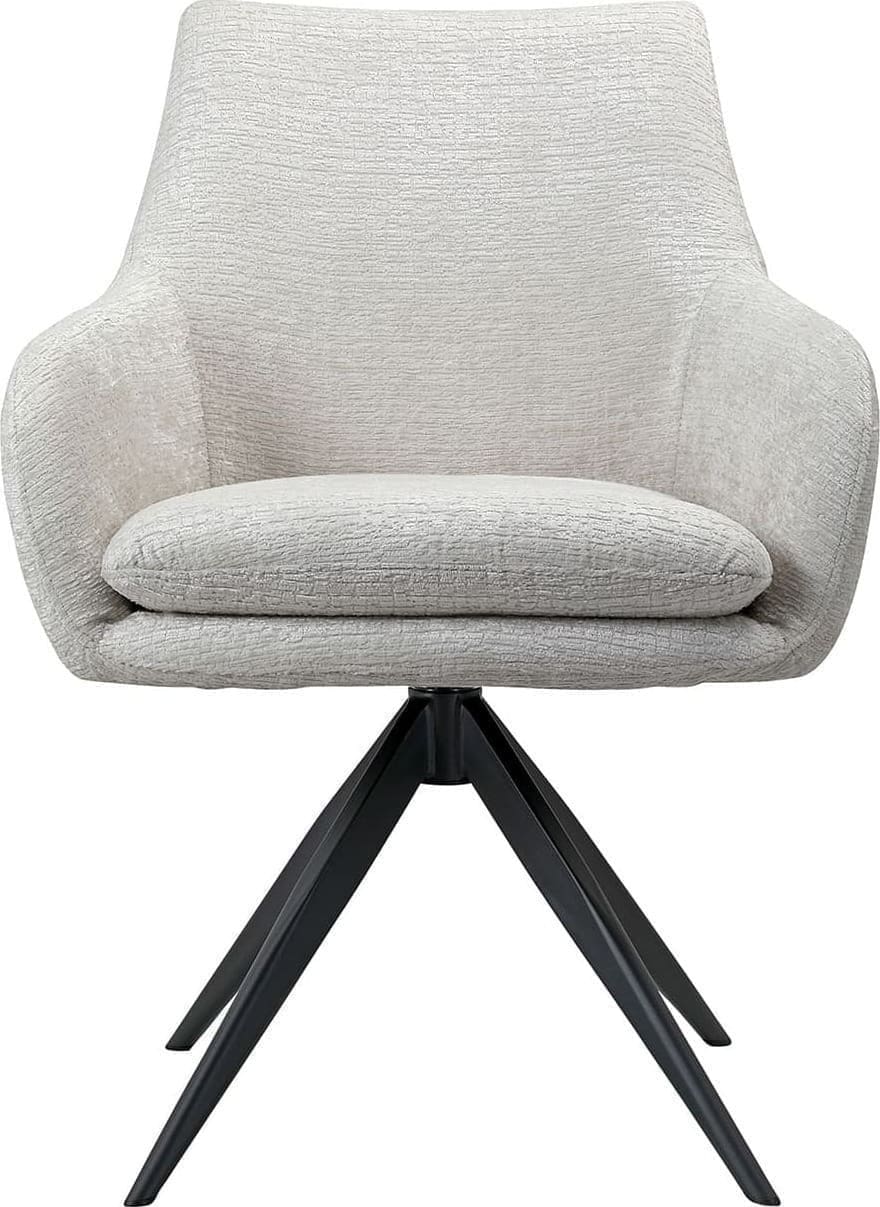 Richmond Interiors Draaistoel Lisonne cream fusion Wit Eetkamerstoel