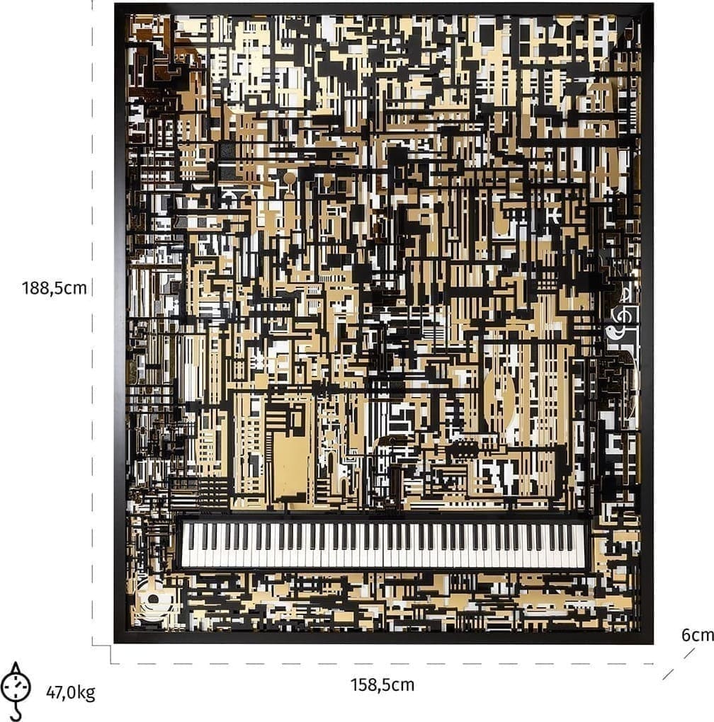 Richmond Interiors Wall art Piano Wibi Zwart