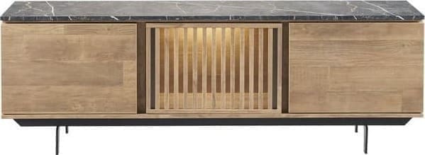 INHOUSE TV-meubel Sirione HPL zebra marmer old teak Bruin Dressoir