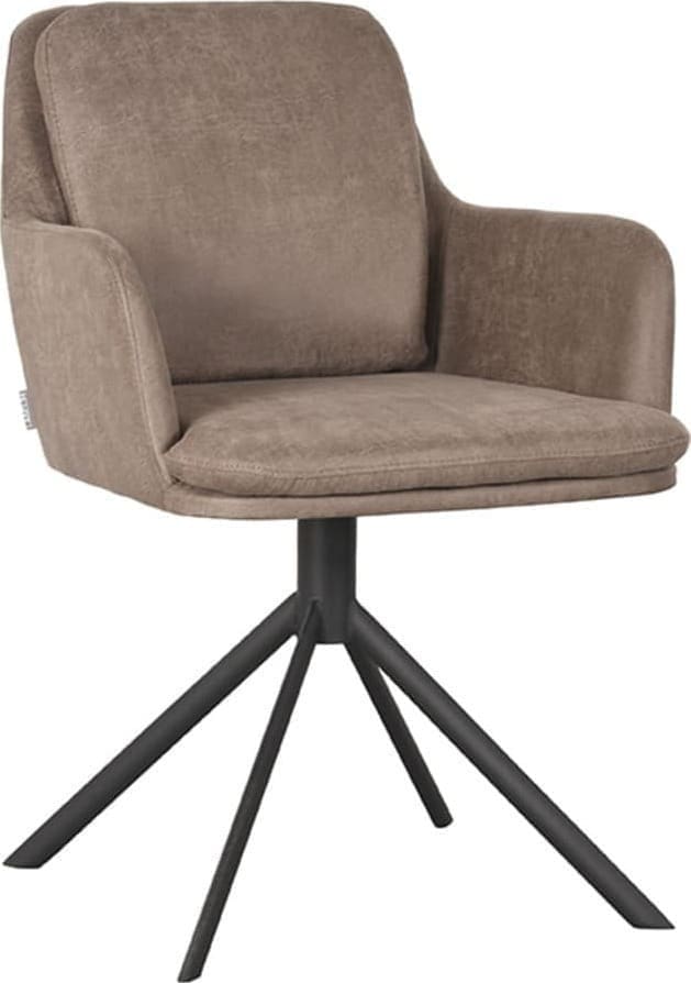 LABEL51 Eetkamerstoel Joy - Taupe - Micro Suede Taupe Eetkamerstoel