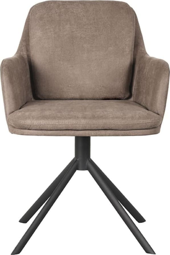 LABEL51 Eetkamerstoel Joy - Taupe - Micro Suede Taupe Eetkamerstoel