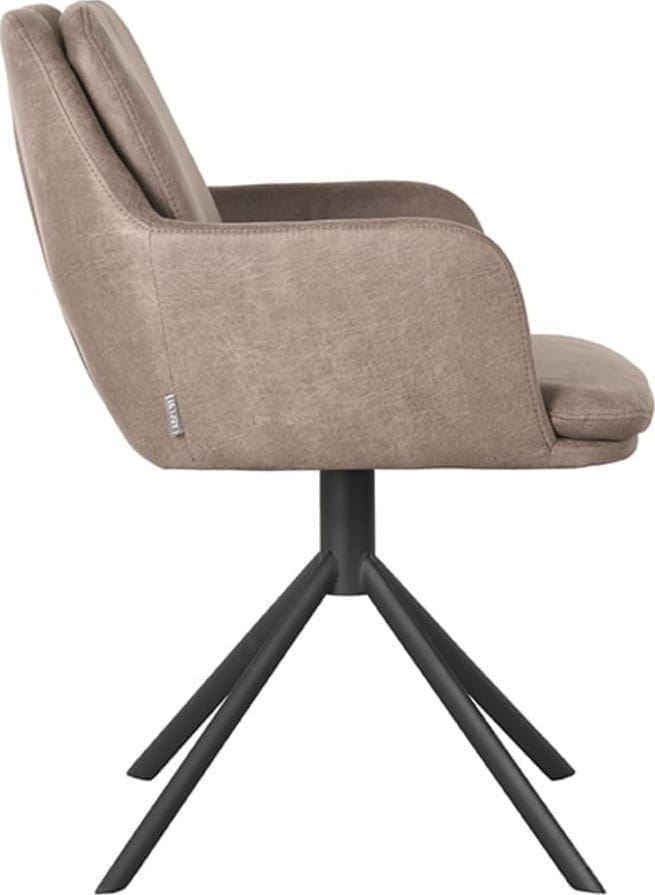LABEL51 Eetkamerstoel Joy - Taupe - Micro Suede Taupe Eetkamerstoel