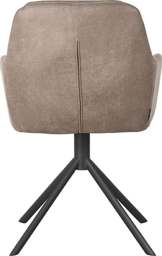 LABEL51 Eetkamerstoel Joy - Taupe - Micro Suede Taupe Eetkamerstoel