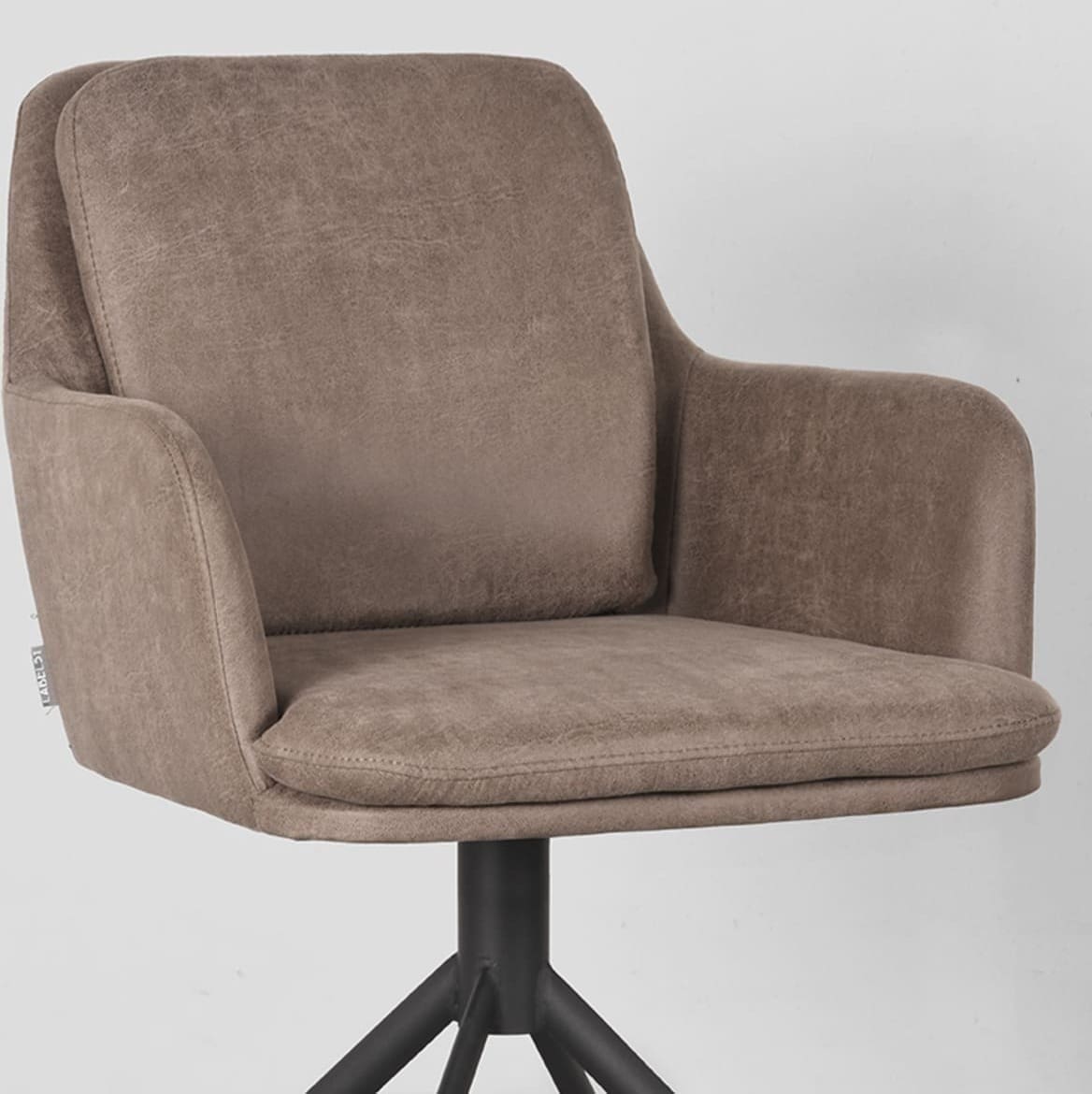 LABEL51 Eetkamerstoel Joy - Taupe - Micro Suede Taupe Eetkamerstoel