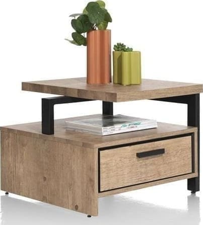 Henders & Hazel Pavarotti bijzettafel 60 x 60 cm. + 1-lade t&t + 1-niche Bijzettafel