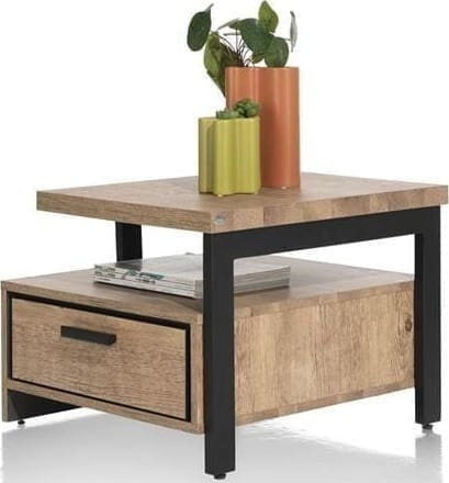 Henders & Hazel Pavarotti bijzettafel 60 x 60 cm. + 1-lade t&t + 1-niche Bijzettafel