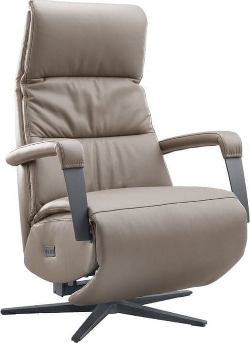 INHOUSE Relaxfauteuil Chanti L met sta-op bruin leer Bruin Fauteuil