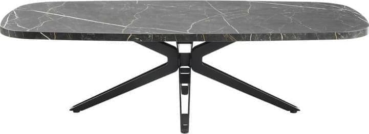 INHOUSE Salontafel Sirione Deens ovaal HPL zebra marmer 135x68cm Zwart Salontafel