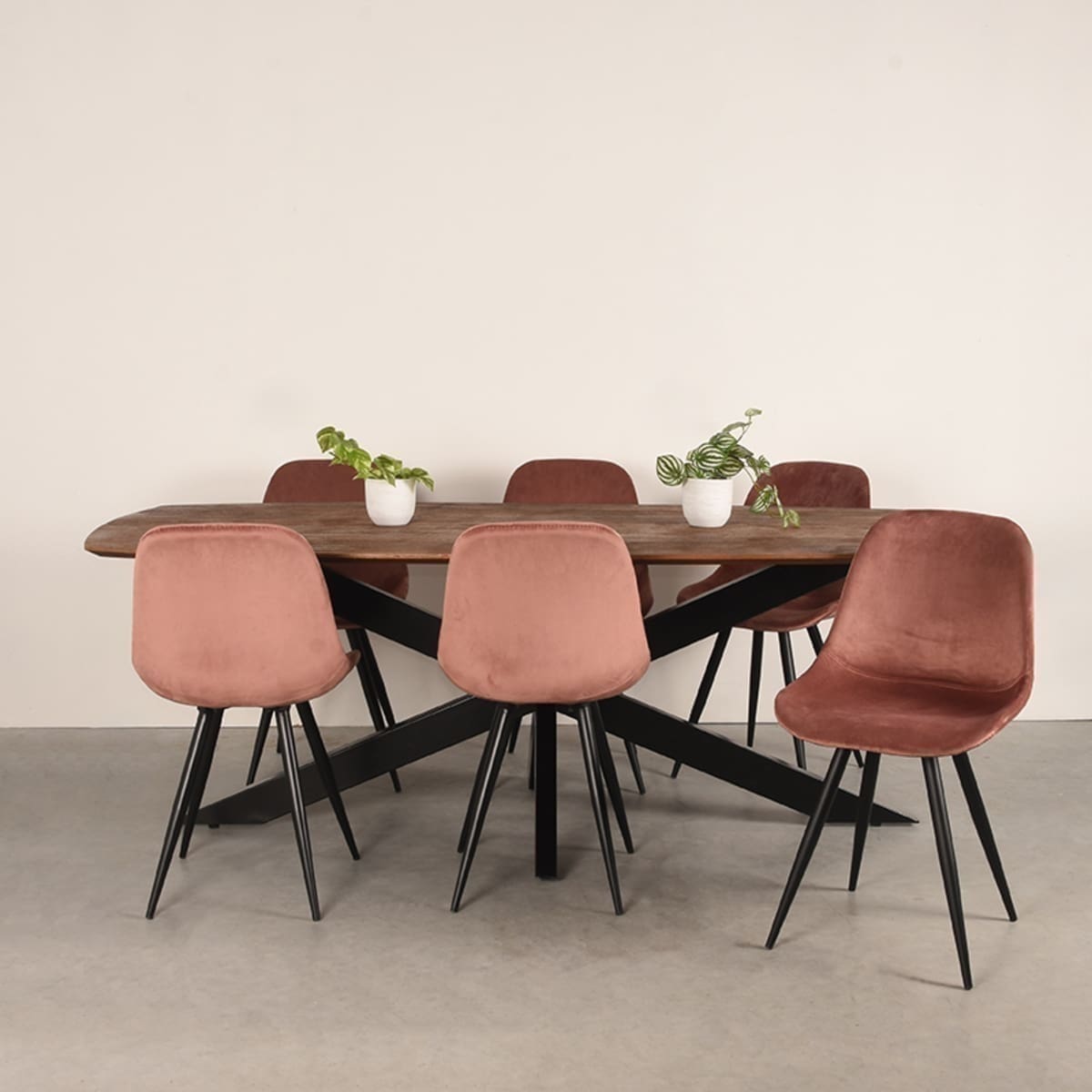 LABEL51 Eetkamertafel Zane - Espresso - Mangohout Espresso Eettafel