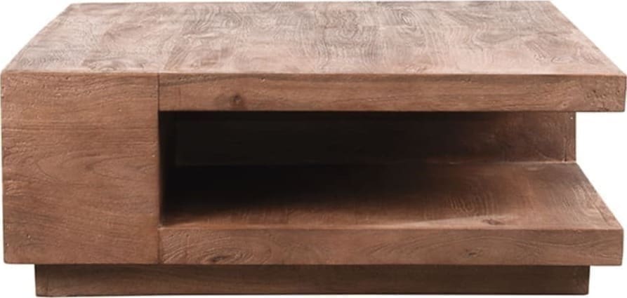 LABEL51 Salontafel Square 80x80x30 cm - Espresso - Mangohout Espresso Salontafel