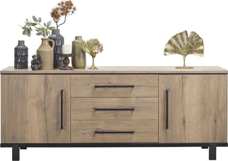 Pronto Wonen Dressoir Adanti 195 barley Zwart Dressoir