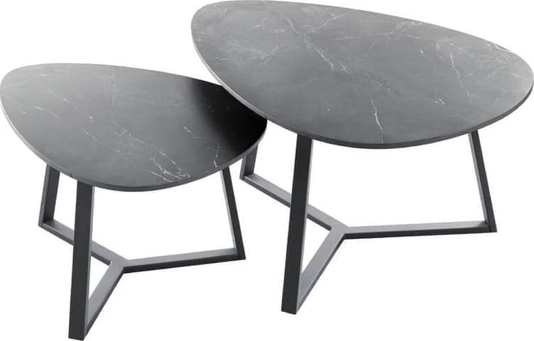 Pronto Wonen Salontafel Lineto (h37 Cm) keramiek zwart Zwart Salontafel