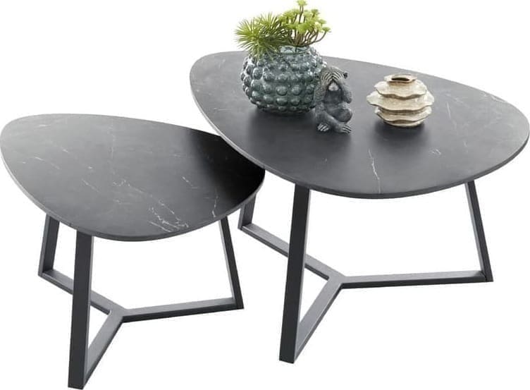 Pronto Wonen Salontafel Lineto (h37 Cm) keramiek zwart Zwart Salontafel
