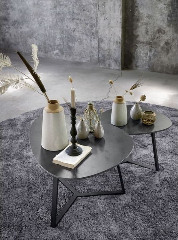 Pronto Wonen Salontafel Lineto (h43 Cm) keramiek zwart Zwart Salontafel