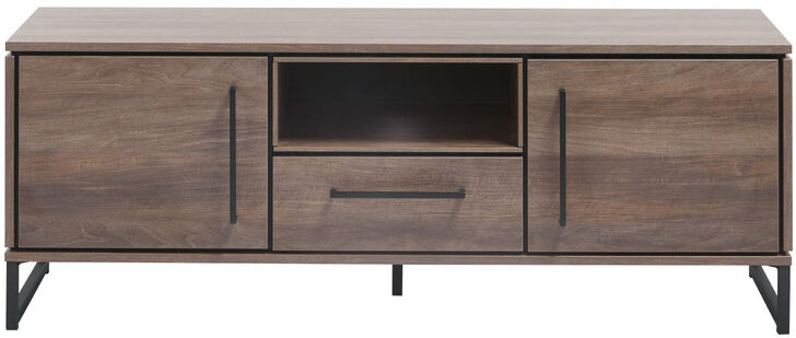 Pronto Wonen TV-meubel Scuro (137 Cm) dark almond decor Zwart Tv-meubel|Tv-dressoir