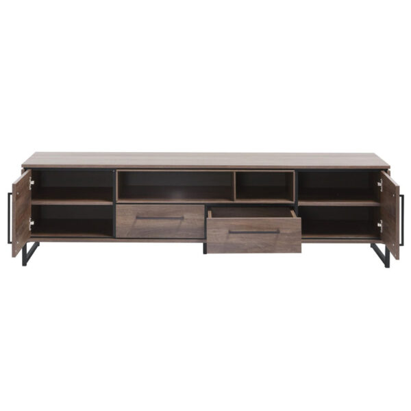 Pronto Wonen TV-meubel Scuro (182 Cm) dark almond decor Zwart Tv-meubel|Tv-dressoir