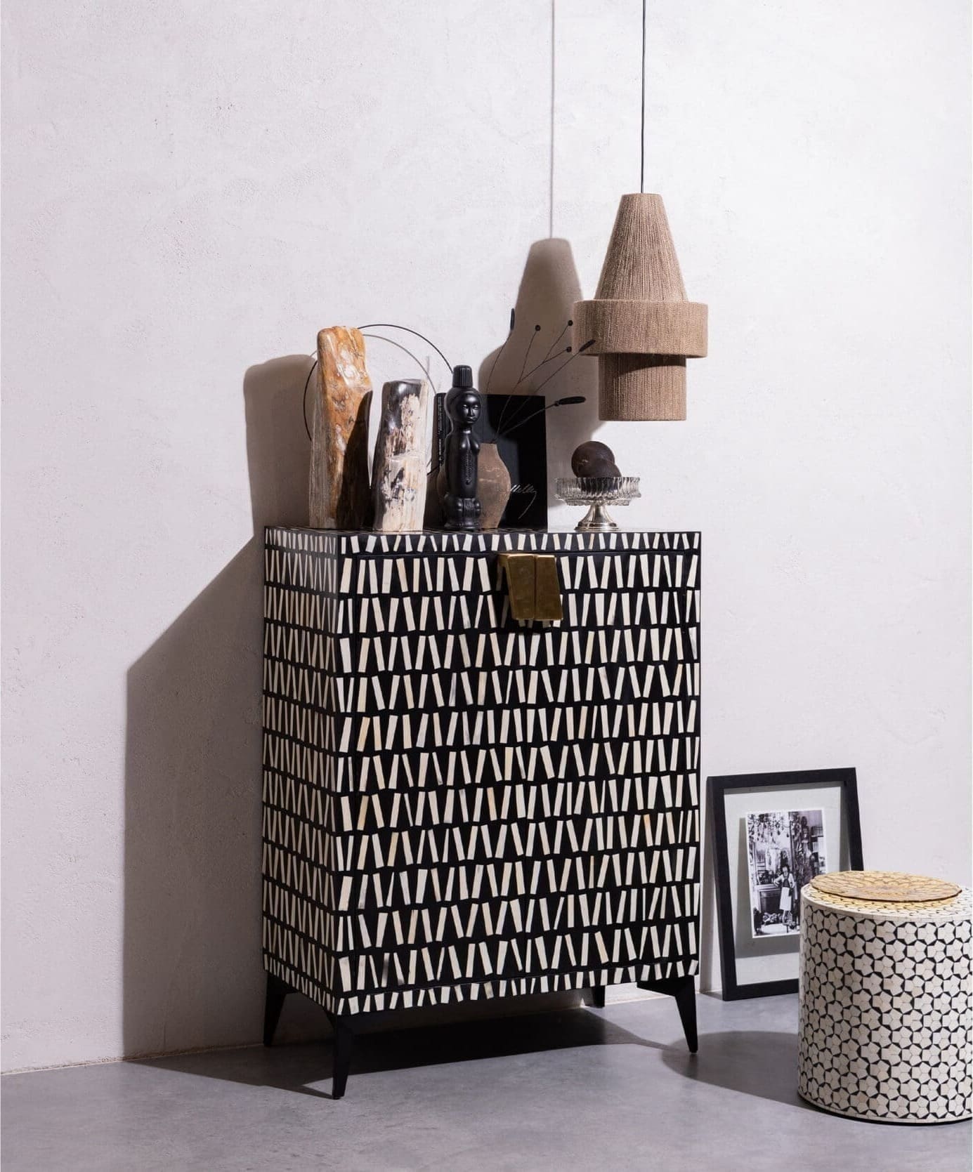 WOOOD Exclusive Neva Sidetable Zwart/wit Zwart