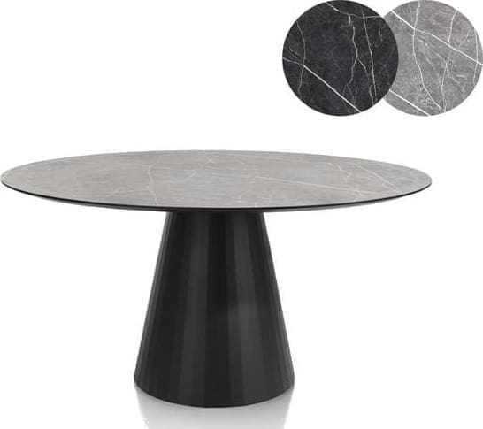 Xooon Arabax eetkamertafel - rond - 150 x 120 cm - lichtgrijs Grijs Eettafel