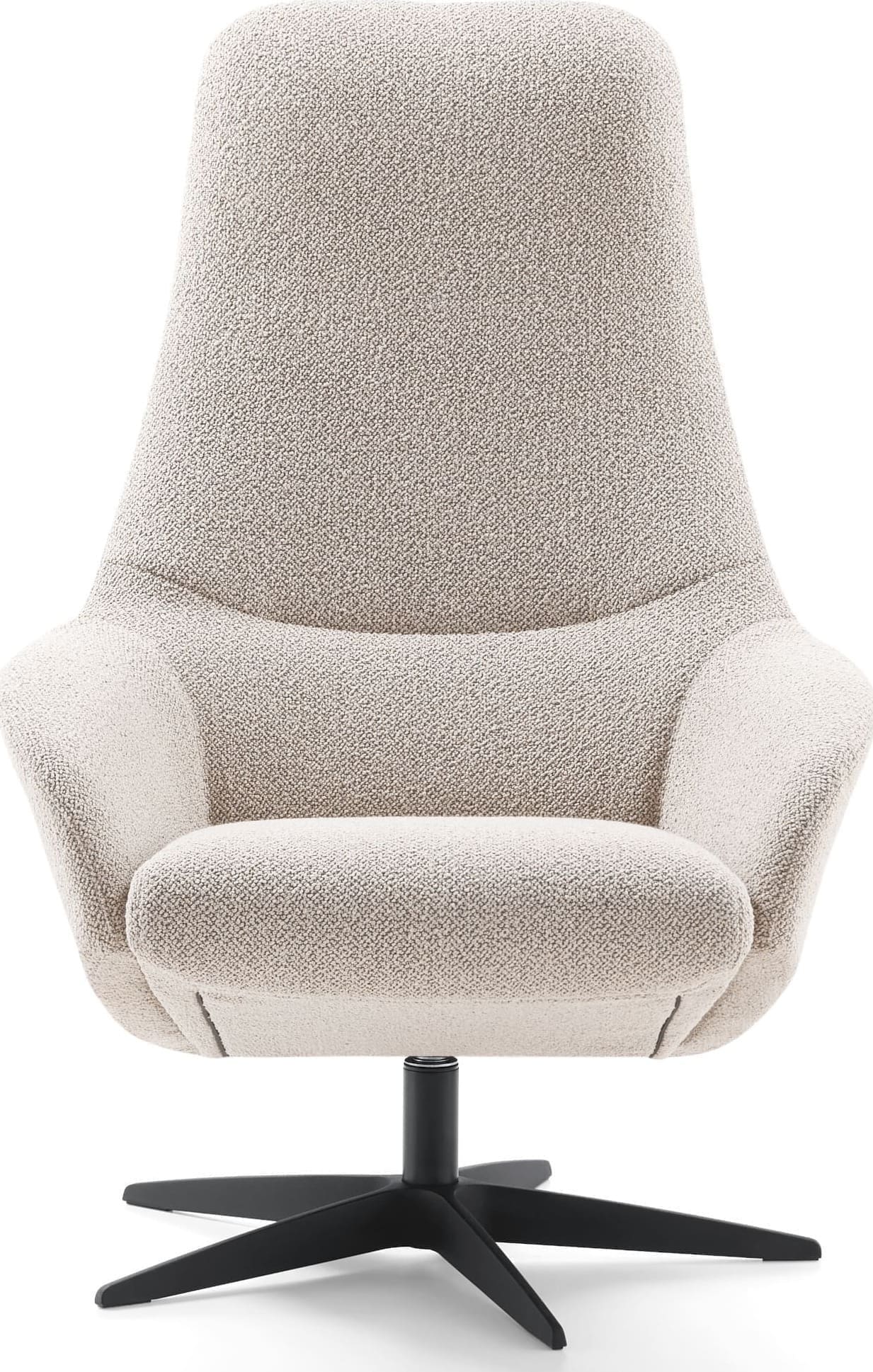 Mercerie fauteuil, exclusief design uit de relaxfauteuil collectie van Baenks. Uitgevoerd in maatvoering SMALL uitvoering Basic in stof Cosmo 01-nature, poot X60 zwart metaal met viltdop. Afmetingen: H109 x B072 x D082 cm. Verkrijgbaar in vele maatvoeringen en keuze uit vele stoffen en ledersoorten.
