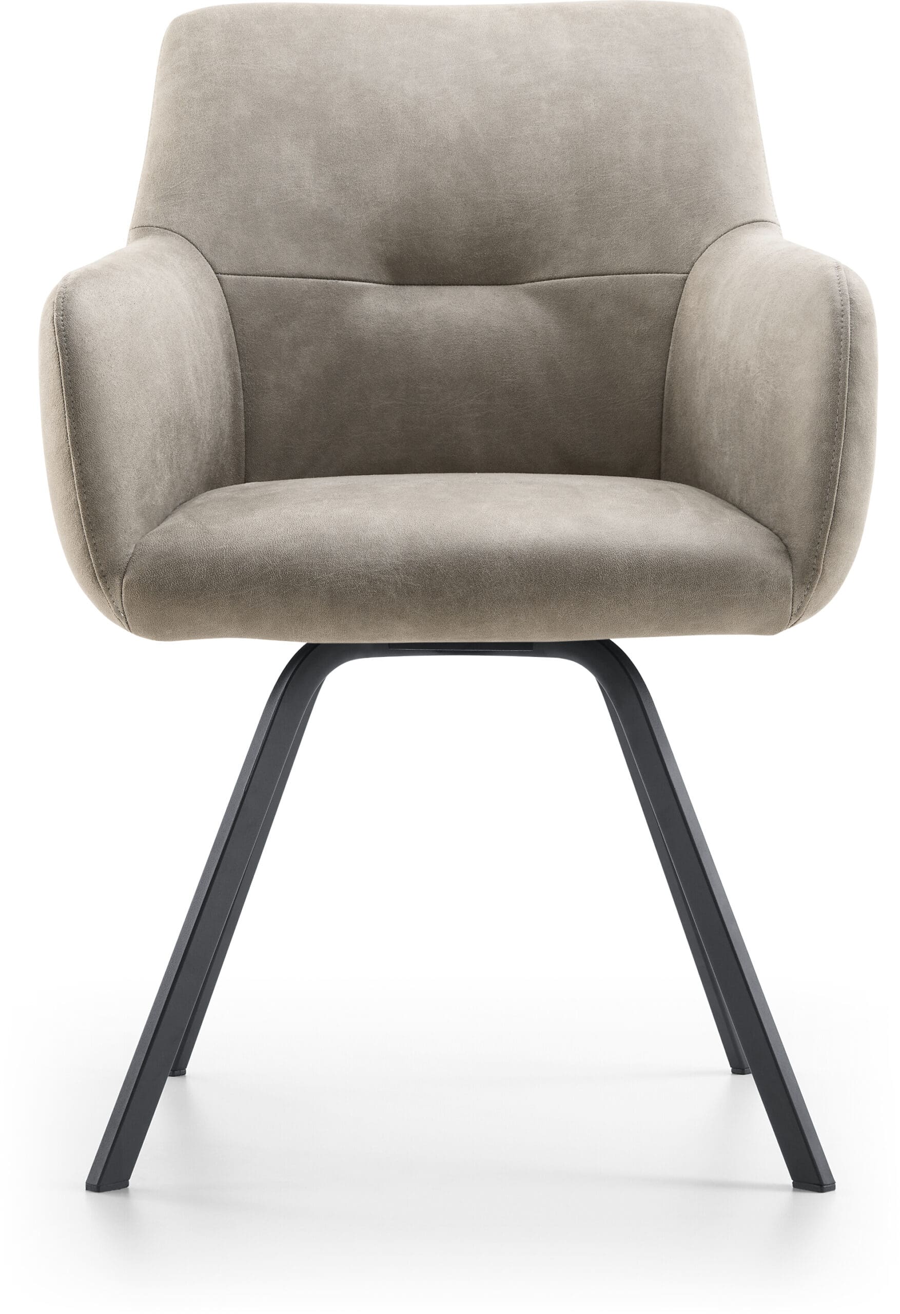 Via Del Corso armstoel, exclusief design uit de collectie van Baenks. Deze elegante eetkamerstoel is niet alleen zeer comfortabel, bij dit Baenks design heeft u de keuze uit maar liefst 7 verschillende onderstellen. Ook voor de bekleding heeft u de keuze uit diverse stoffen en ledersoorten. Ook een combinatie leder/stof is mogelijk. Zoals afgebeeld: in microleder Bull 84-clay met zwart metalen poot type A en terugdraaimechanisme. Afmeting: H89 x B62 x D55 cm.