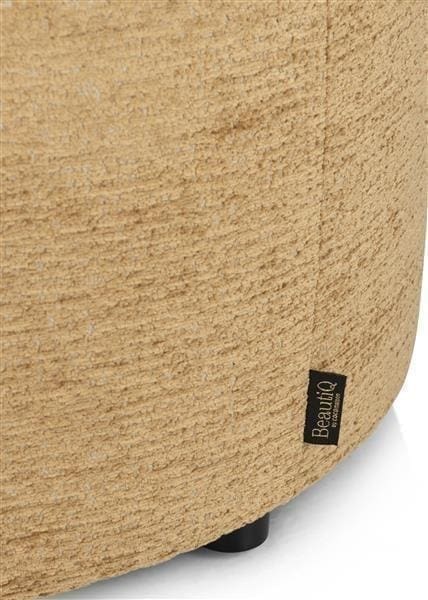 COCO maison BeautiQ - Chic poef - rond 80 cm - okergeel Geel Woonaccessoire