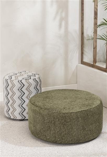 COCO maison BeautiQ - Lush poef - rond 42 cm - antraciet Antraciet Woonaccessoire