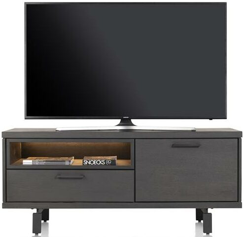 Henders & Hazel Ridgefield lowboard 140 cm - 2-laden + 1-niche (+ LED) Antraciet Tv-meubel|Tv-dressoir