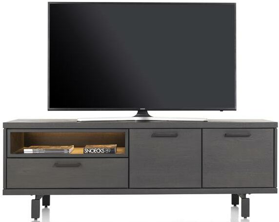 Henders & Hazel Ridgefield lowboard 170 cm - 2-laden + 1-niche (+ LED) Antraciet Tv-meubel|Tv-dressoir