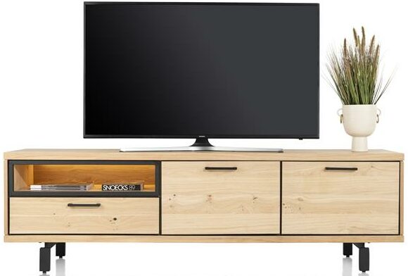 Henders & Hazel Ridgefield lowboard 200 cm - 2-laden + 1-niche (+ LED) - natural Naturel Tv-meubel|Tv-dressoir