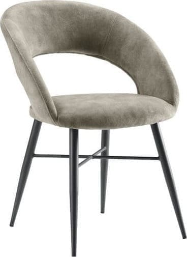 Pronto Wonen Eetkamerstoel Marasino clay velvet Taupe|Bruin Eetkamerstoel
