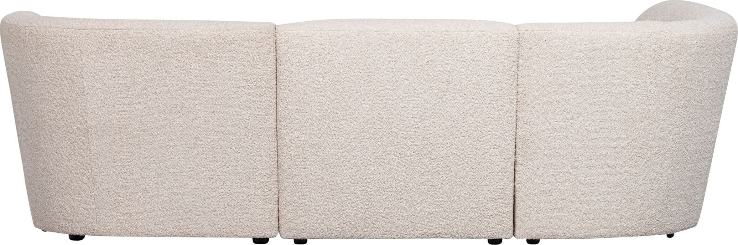 WOOOD Exclusive Coco 3-zitsbank Ronding Links Bouclé Creme Beige