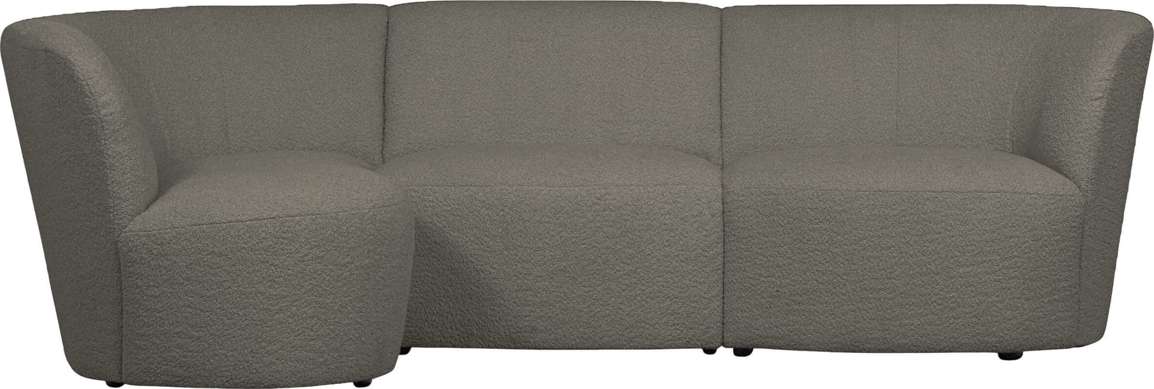 WOOOD Exclusive Coco 3-zitsbank Ronding Links Bouclé Warm Groen Groen
