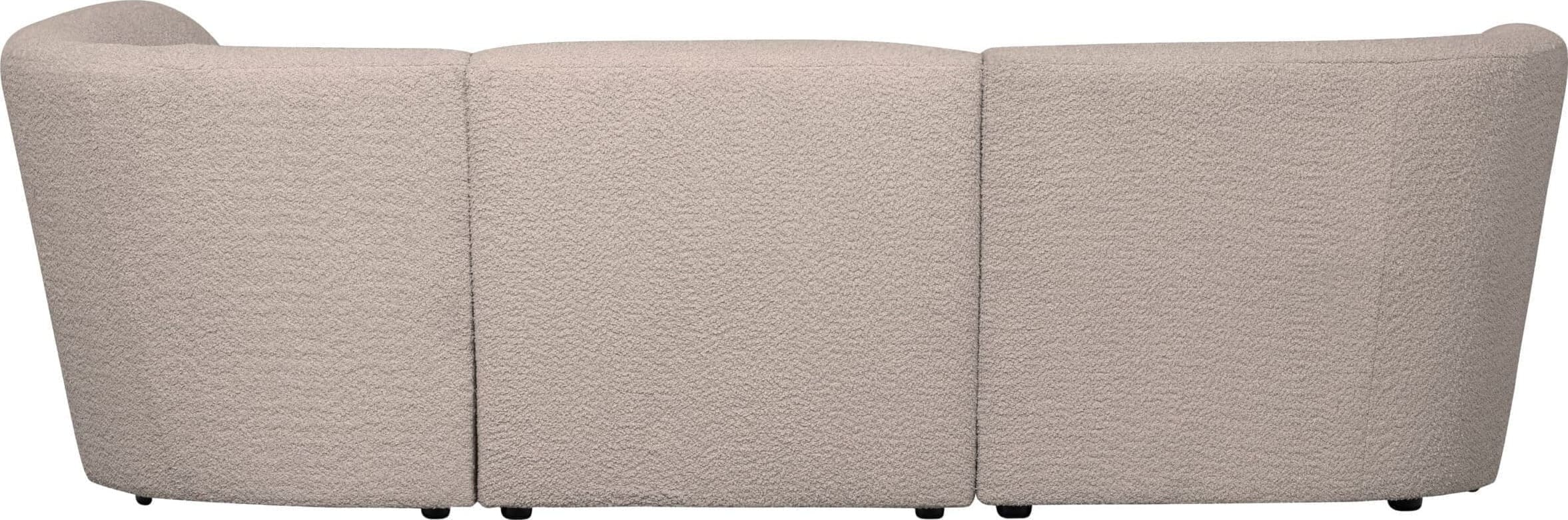 WOOOD Exclusive Coco 3-zitsbank Ronding Rechts Bouclé Zand Beige|Bruin