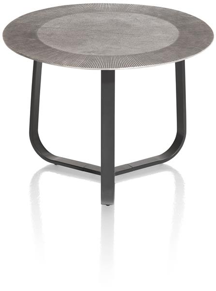Xooon Falun salontafel - metaal - diameter 60cm Zilver|Grijs Bijzettafel