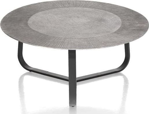 Xooon Falun salontafel - metaal - diameter 80cm Zilver|Grijs Bijzettafel