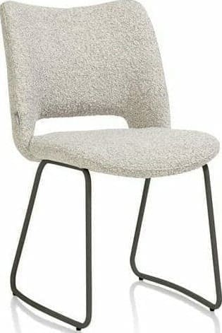 Xooon Kodi eetkamerstoel - frame graphite - stof Brioni - kiezel Grijs|Wit Eetkamerstoel