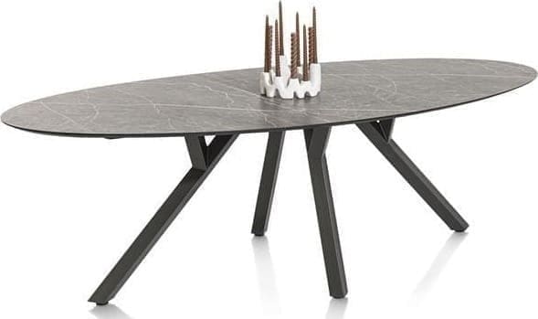 Xooon Minato eetkamertafel - ellips - 240 x 110 cm. - lichtgrijs Grijs Eettafel