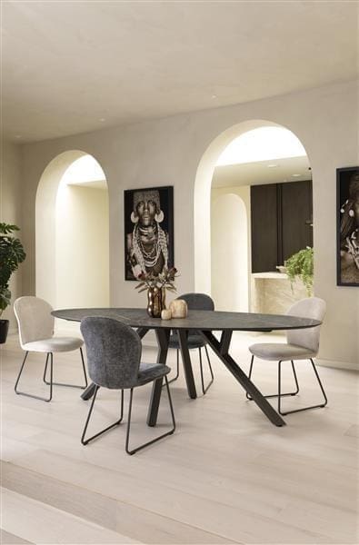 Xooon Minato eetkamertafel - ellips - 240 x 110 cm. - lichtgrijs Grijs Eettafel