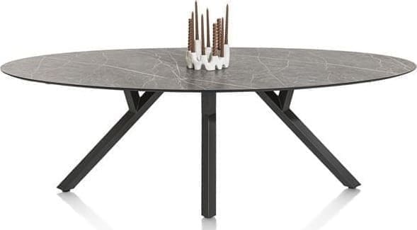 Xooon Minato eetkamertafel - ellips - 240 x 110 cm. - lichtgrijs Grijs Eettafel