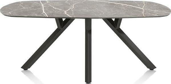 Xooon Minato eetkamertafel - ovaal - 240 x 110 cm. - lichtgrijs Grijs Eettafel